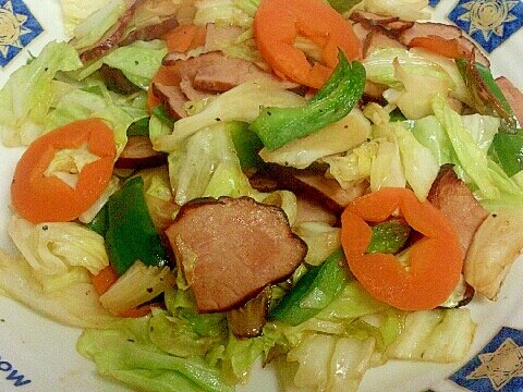 焼き豚入り野菜炒め